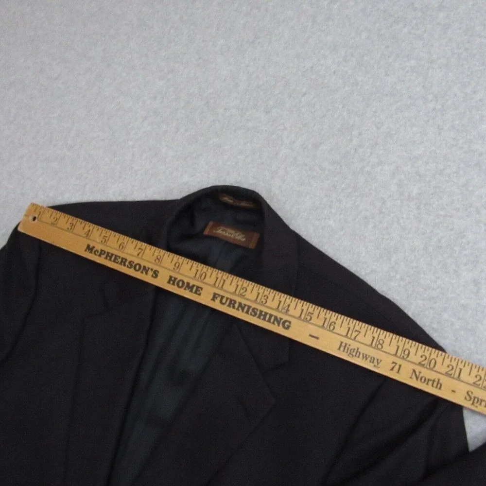 Tasso Elba Mens Angelico Sport Coat 42R‎ Black Blazer 120s Wool Cashmere